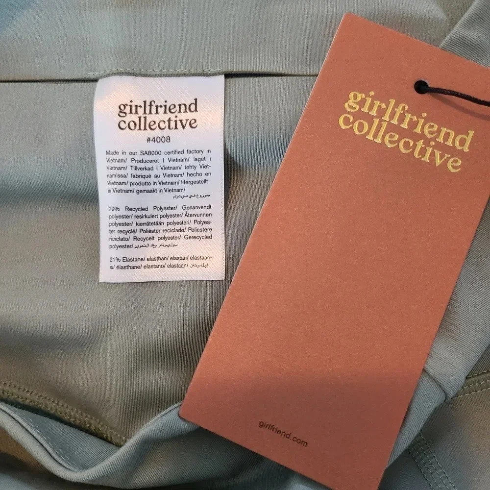 NWT Girlfriend Collective Compressive High-Rise 7/8 Leggings S Green - Picture 4 of 5
